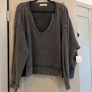 Free People S Buttercup Thermal BLK/ Noir